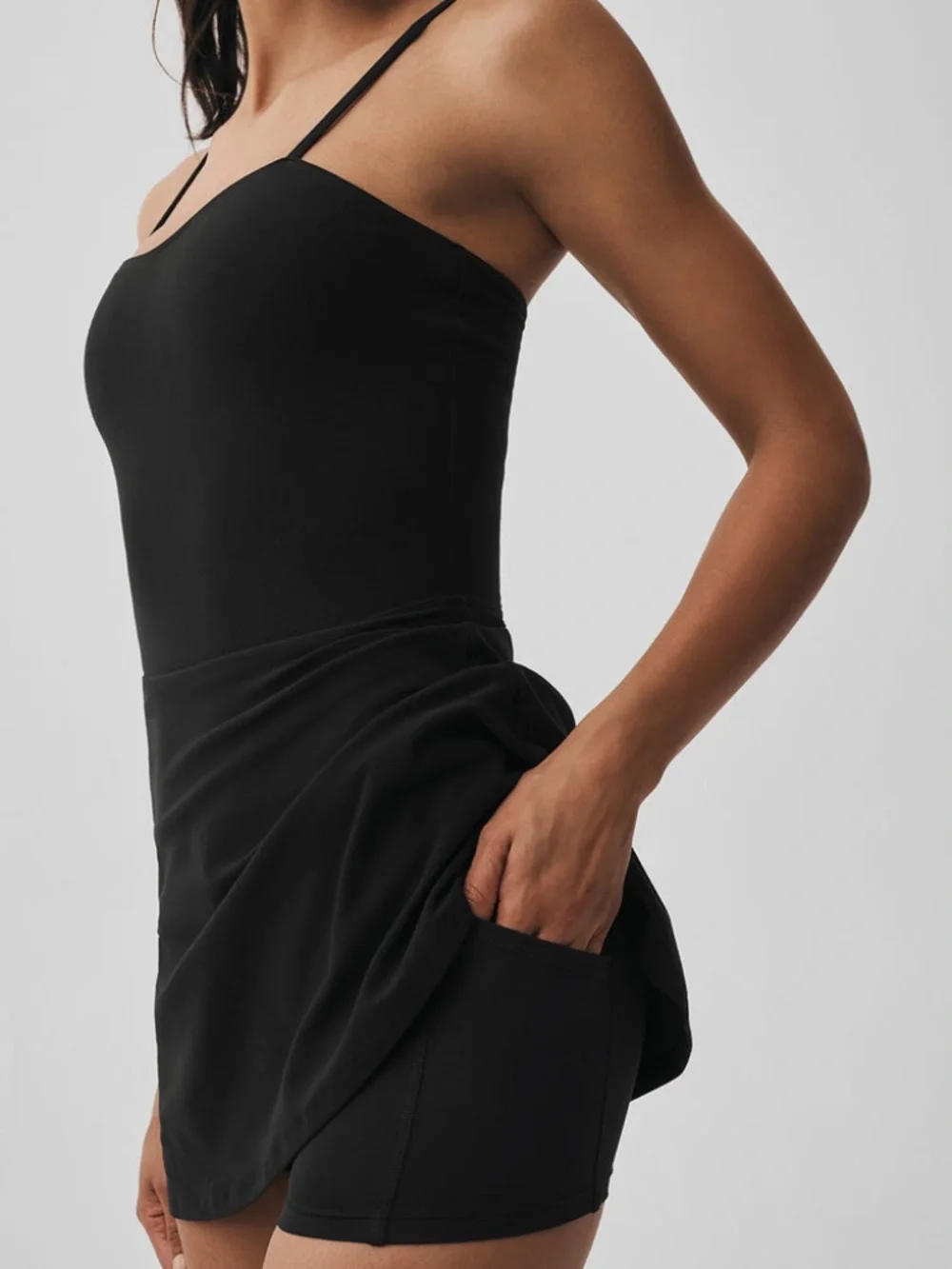 Alo Yoga Alosoft Courtside Tennis Exercise Skort Dress, Black, Small